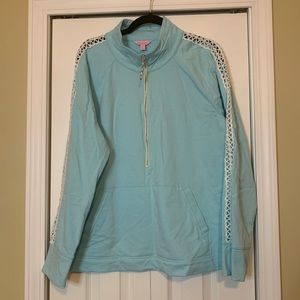Lilly Pulitzer XL Popover Light Blue Lace EUC